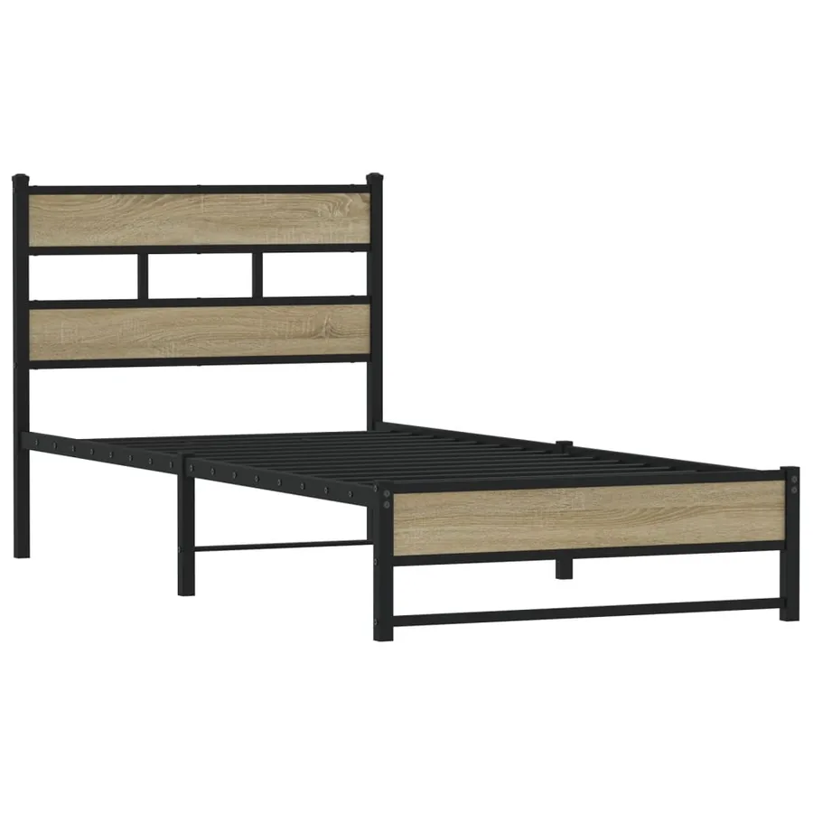 Cadre de lit en métal sans matelas chêne sonoma 80x200 cm - 3