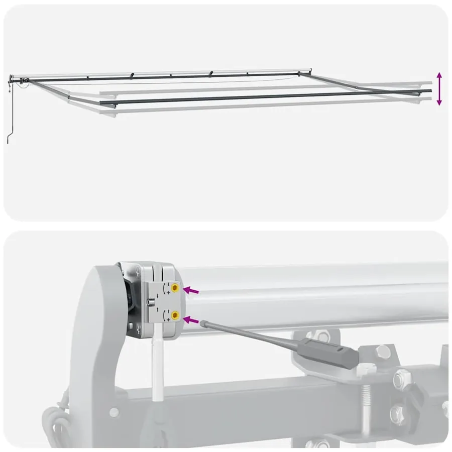 Auvent rétractable automatique avec LED anthracite et blanc - 11