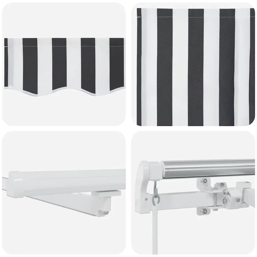 Auvent manuel rétractable avec LED anthracite blanc 600x300 cm - 11