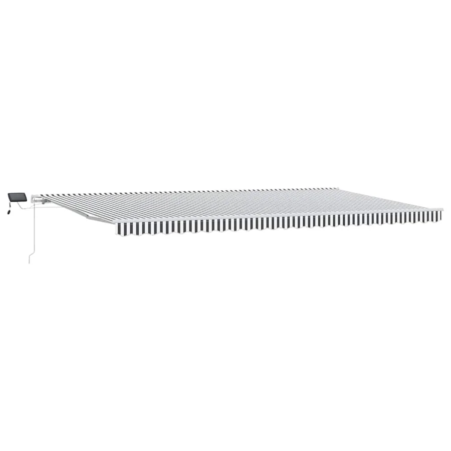 Auvent manuel rétractable avec LED anthracite blanc 600x300 cm - 2