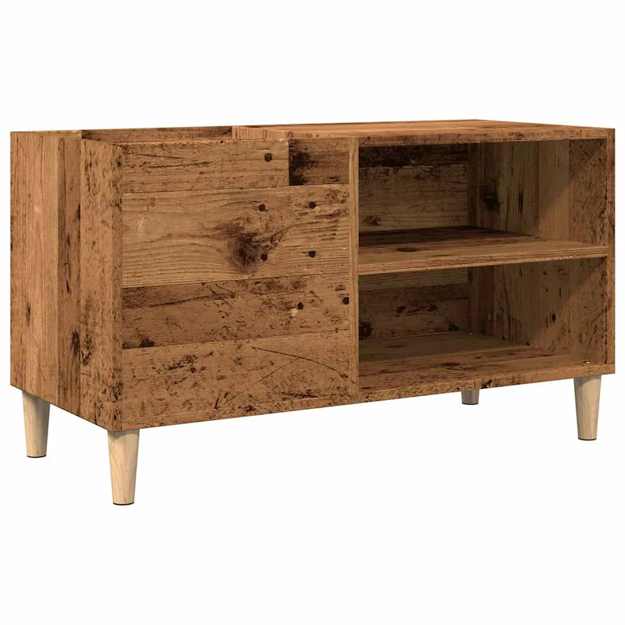 Armoire à disques vieux bois 84,5x38x48 cm bois d'ingénierie - 2
