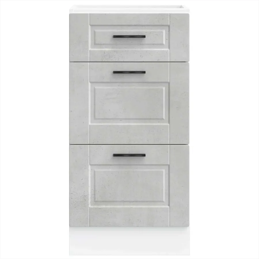 Armoire de cuisine Porto gris béton bois d'ingénierie - 4