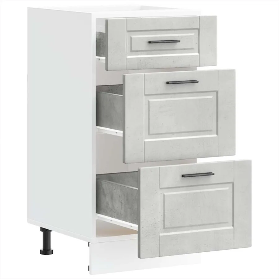 Armoire de cuisine Porto gris béton bois d'ingénierie - 5
