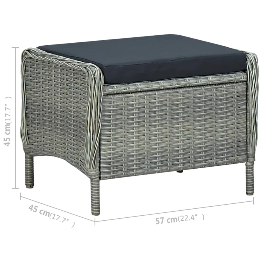 Ensemble à manger de jardin 9 pcs Gris clair - 11