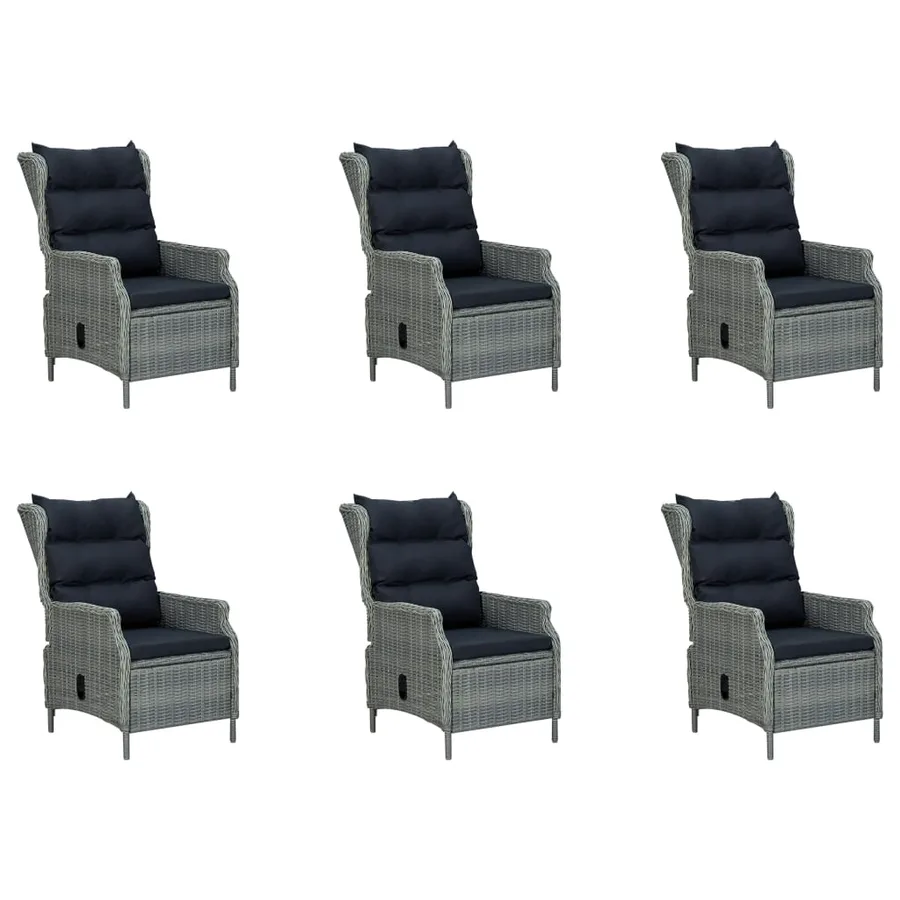 Ensemble à manger de jardin 9 pcs Gris clair - 3