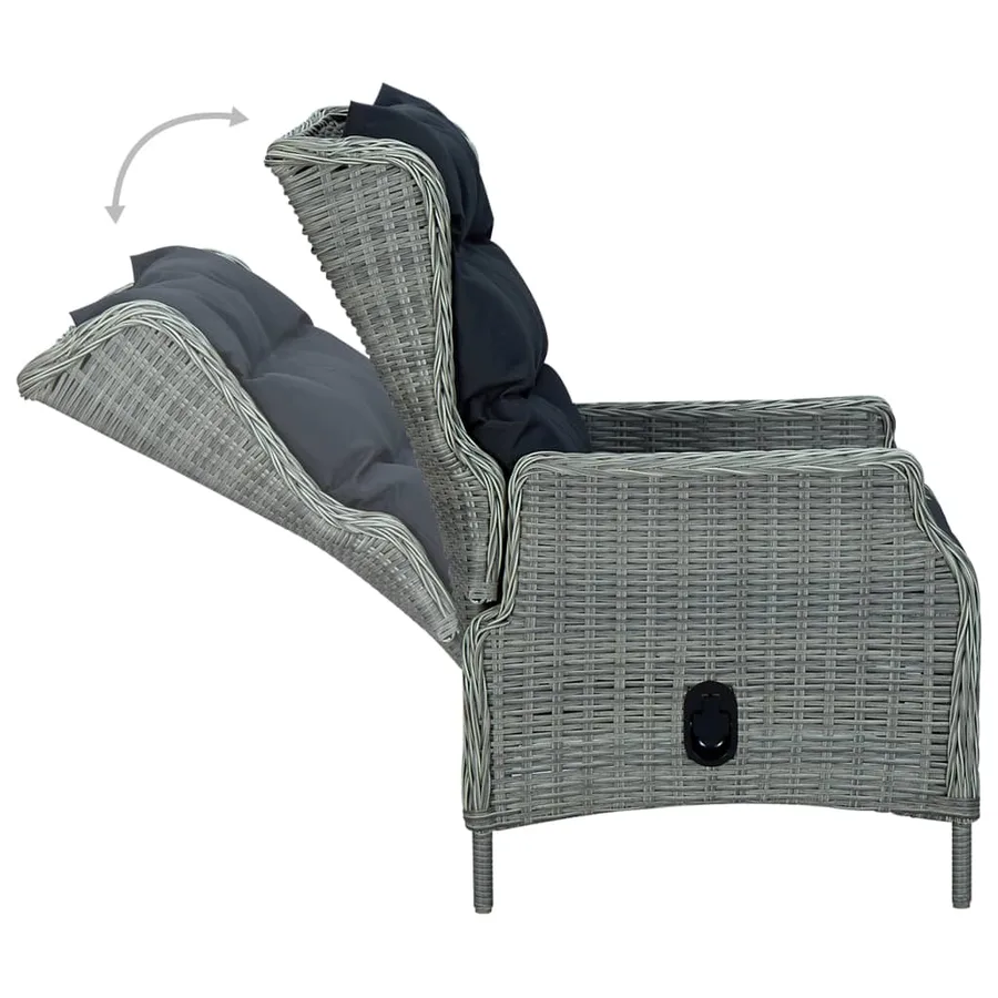 Ensemble à manger de jardin 9 pcs Gris clair - 7
