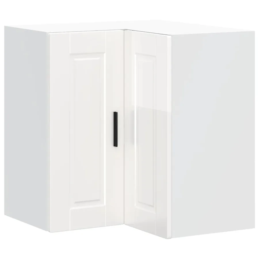 Armoire murale d'angle de cuisine Porto blanc brillant - 2