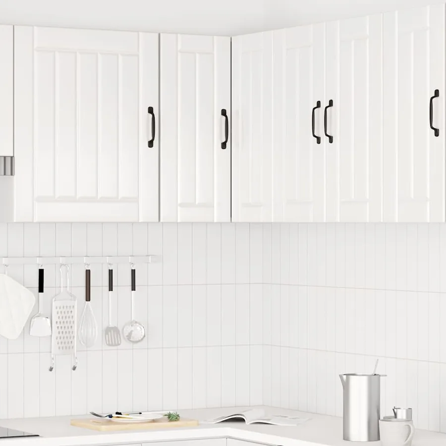 Armoire murale d'angle de cuisine Porto blanc brillant - 3