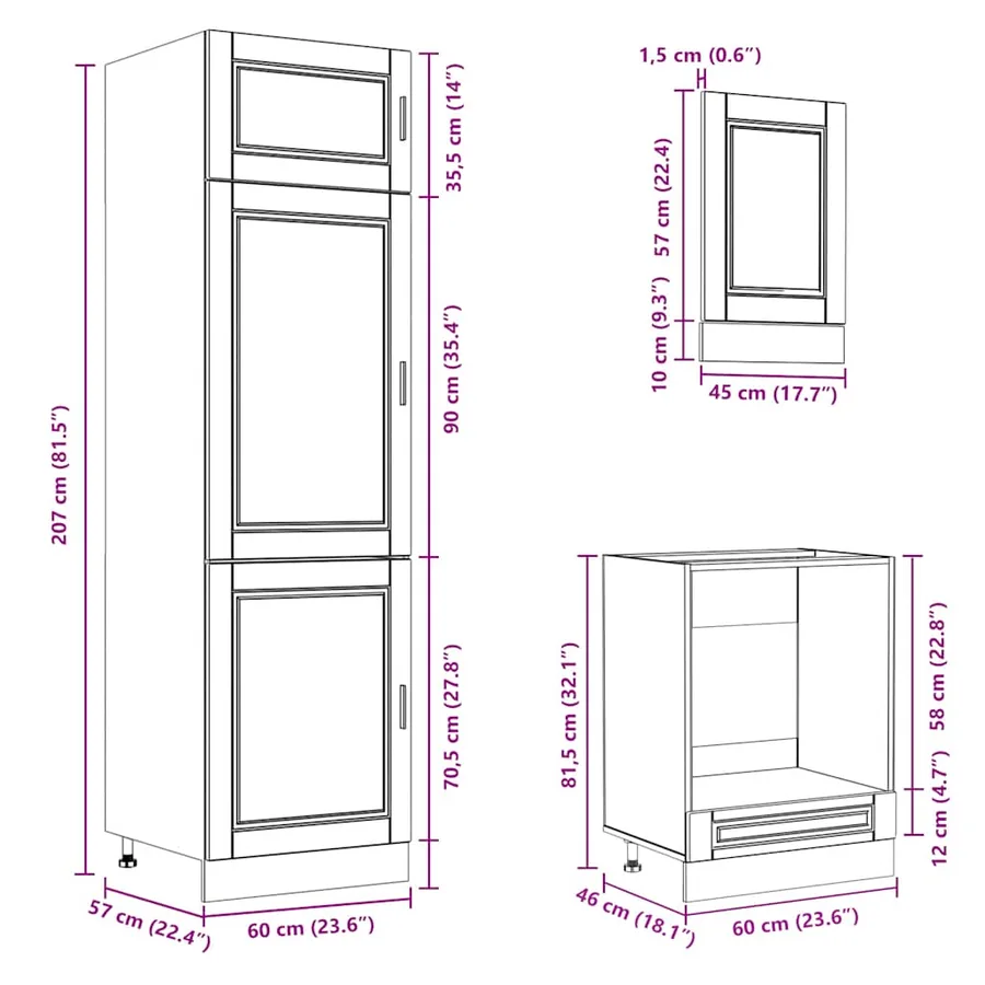 Ensemble d'armoires de cuisine 7 pcs Kalmar bois d'ingénierie - 10