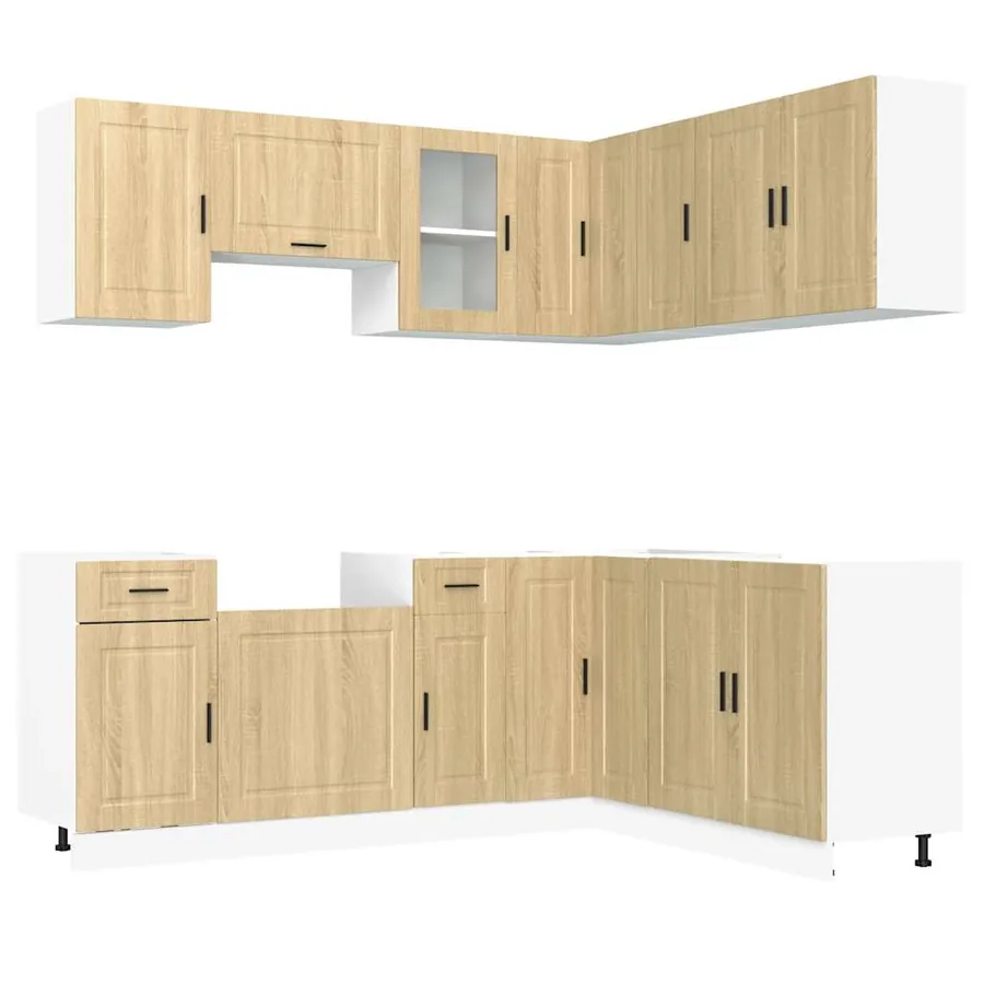 Ensemble d'armoires de cuisine 11 pcs Porto bois d'ingénierie - 2