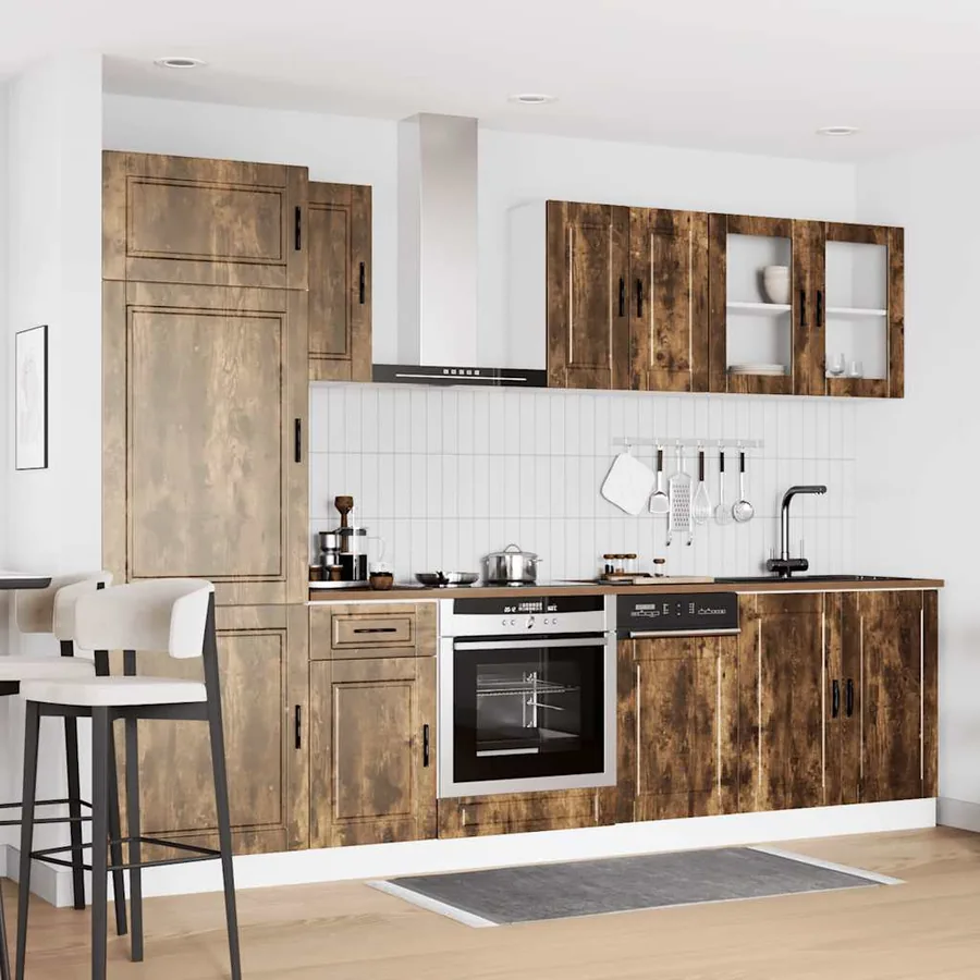 Ensemble de 8 meubles de cuisine en chêne fumé "Porto" - 3