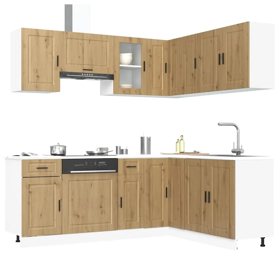 Ensemble d'armoires de cuisine 11 pcs Porto bois d'ingénierie
