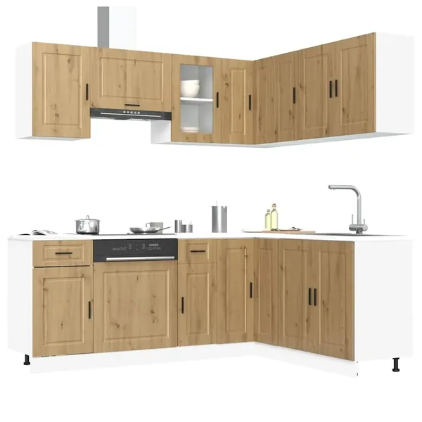 Ensemble d'armoires de cuisine 11 pcs Porto bois d'ingénierie