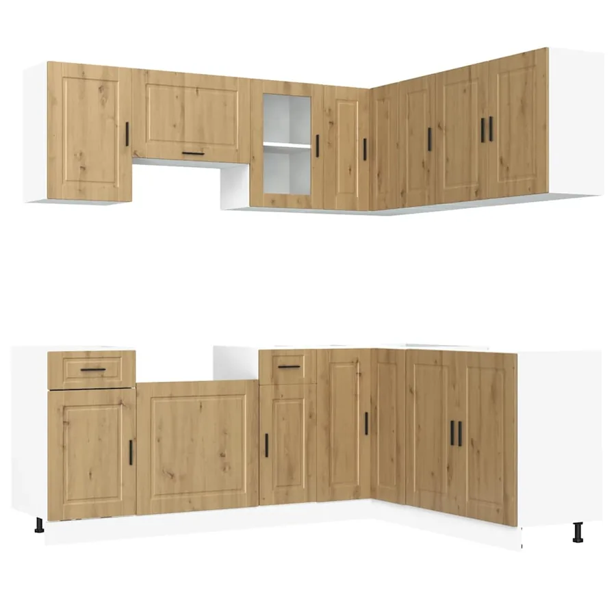 Ensemble d'armoires de cuisine 11 pcs Porto bois d'ingénierie - 2