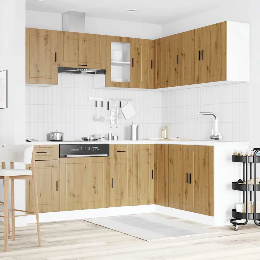 Ensemble d'armoires de cuisine 11 pcs Porto bois d'ingénierie - 3