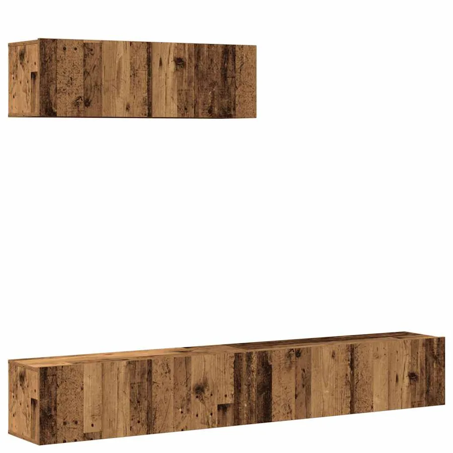 Ensemble de meuble TV mural 3 pcs vieux bois bois d'ingénierie - 2