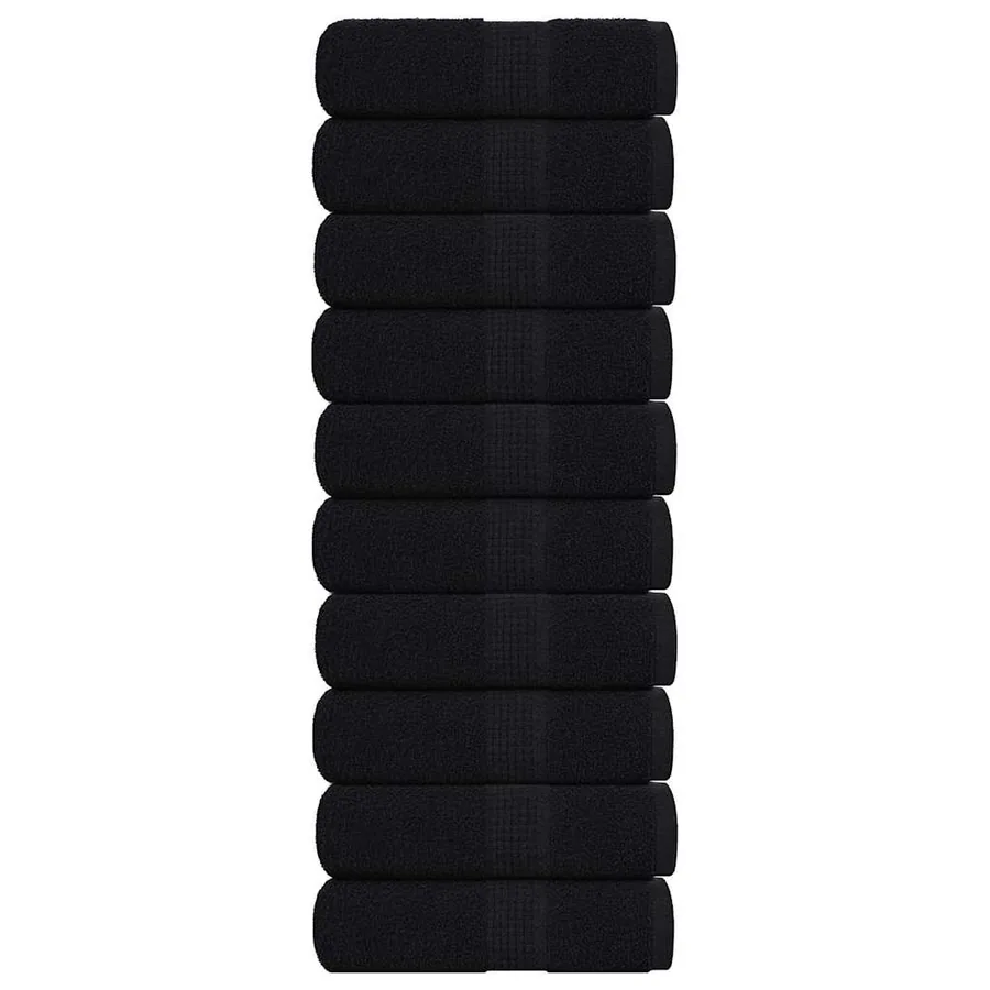 Serviettes de toilette FROGN 10 pièces Noir 30x30 cm 360 g/m²