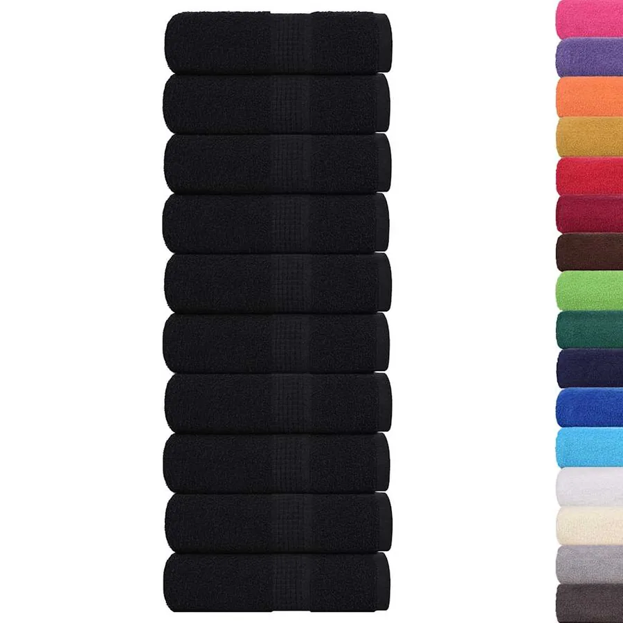Serviettes de toilette FROGN 10 pièces Noir 30x30 cm 360 g/m² - 2