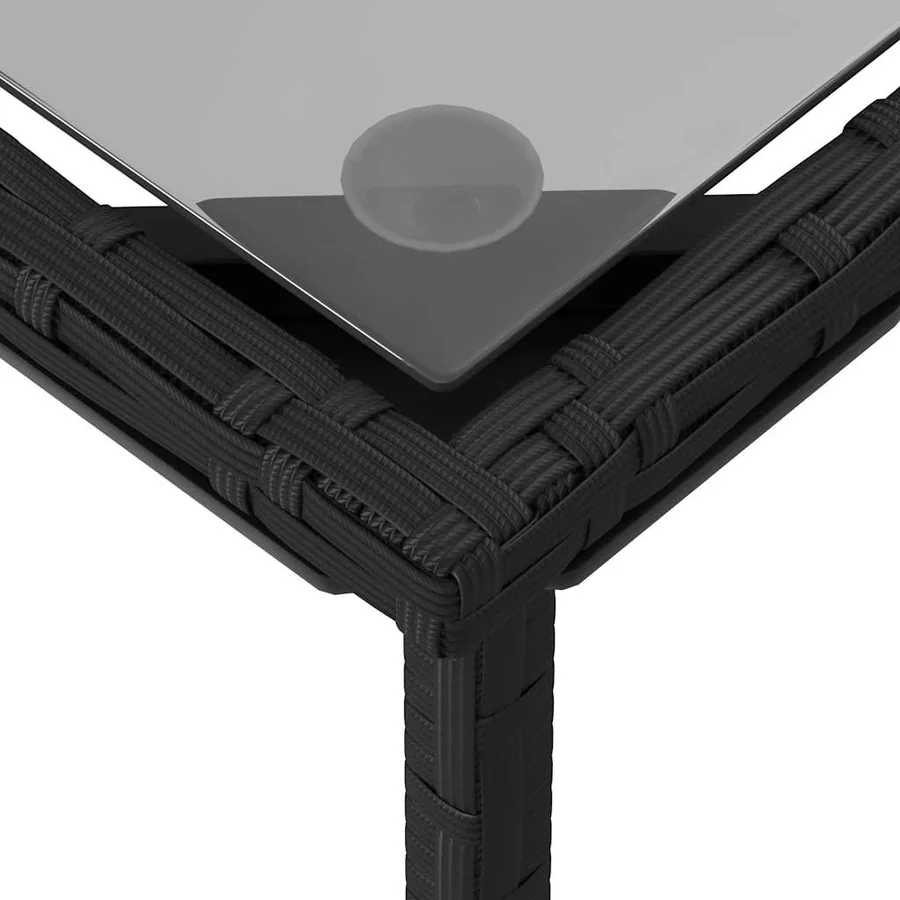 Ensemble de canapé de jardin 3 pcs avec coussins noir résine tressée - 11