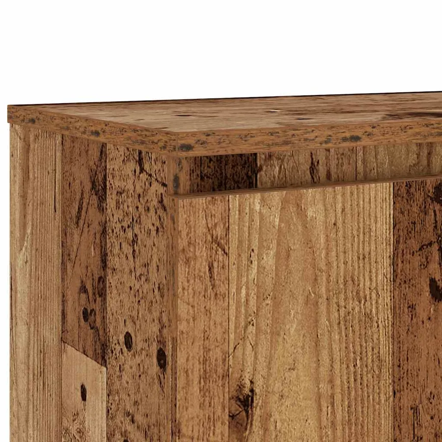 Meuble TV avec lumières LED vieux bois bois d'ingénierie - 11