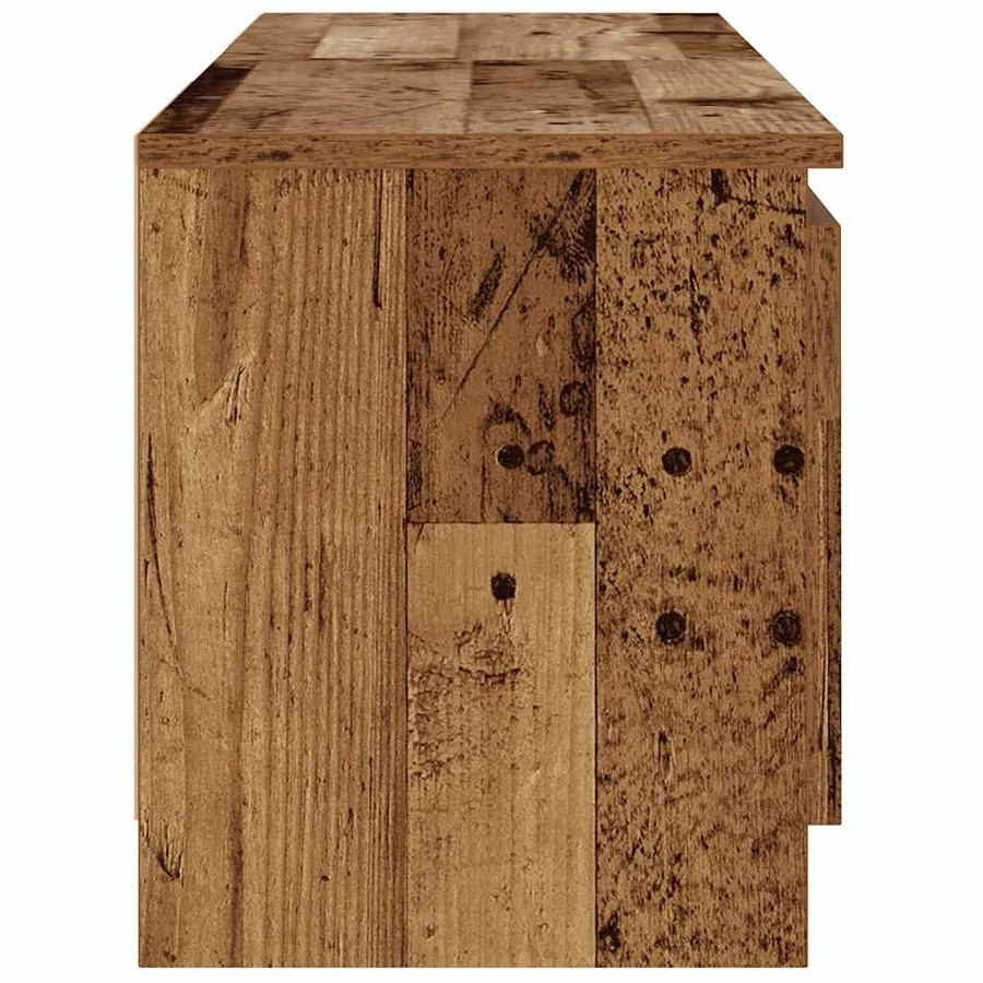 Meuble TV avec lumières LED vieux bois bois d'ingénierie - 8