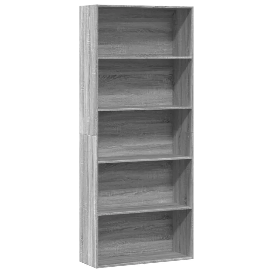 Bibliothèque sonoma gris 80x30x189 cm bois d'ingénierie - 2