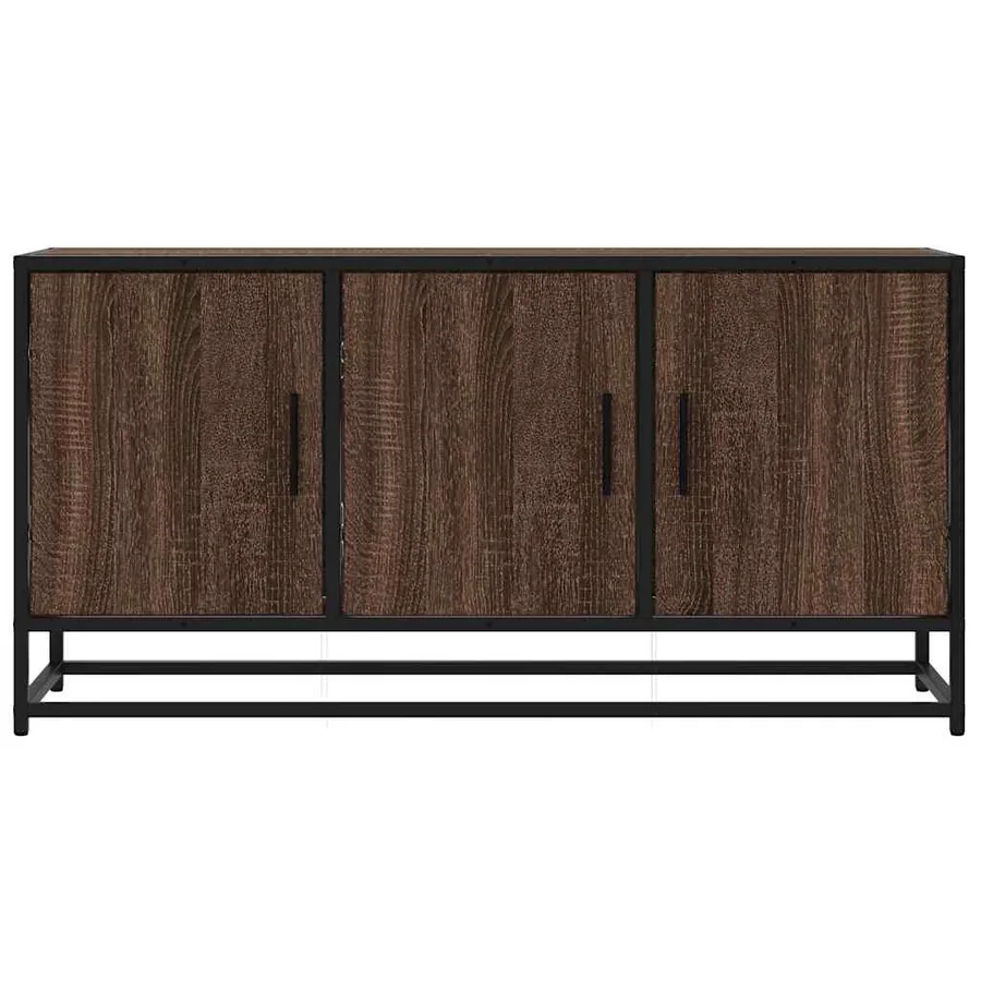 Meuble TV chêne marron 100x35x50 cm bois d'ingénierie et métal - 4
