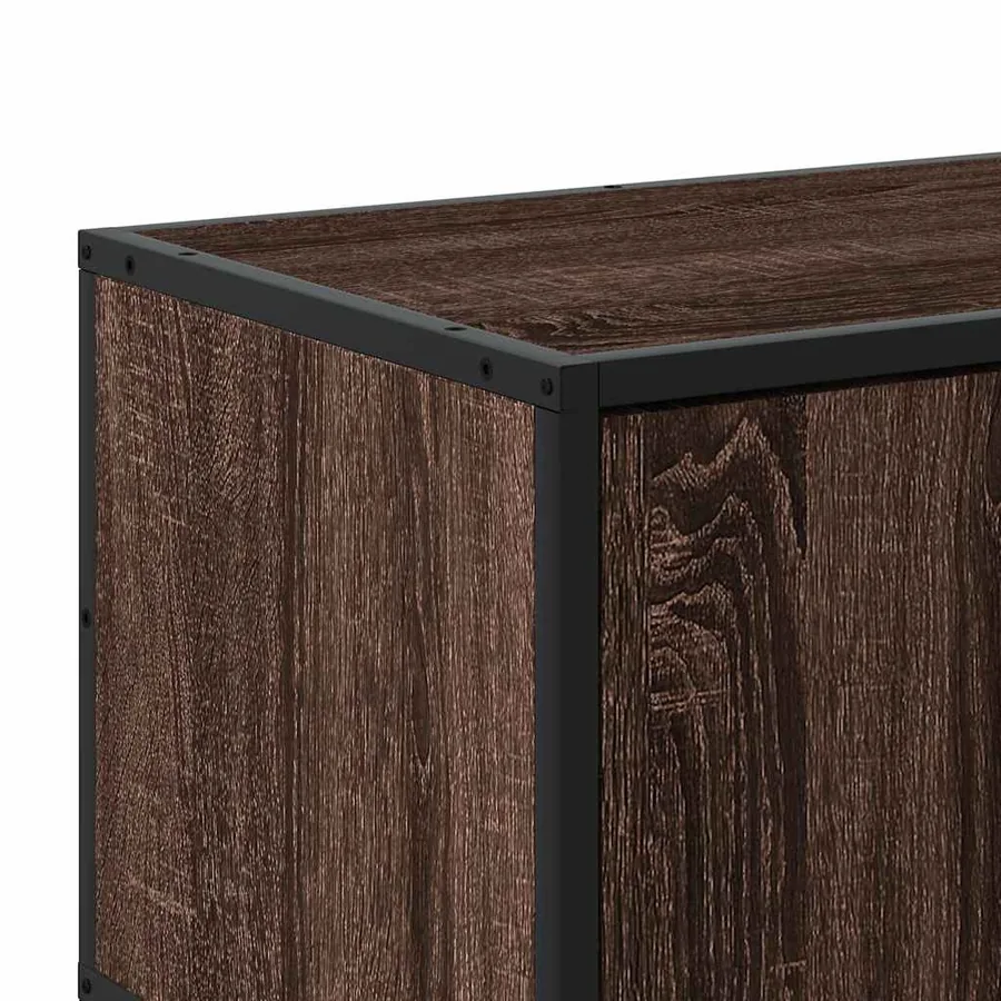 Meuble TV chêne marron 100x35x50 cm bois d'ingénierie et métal - 8