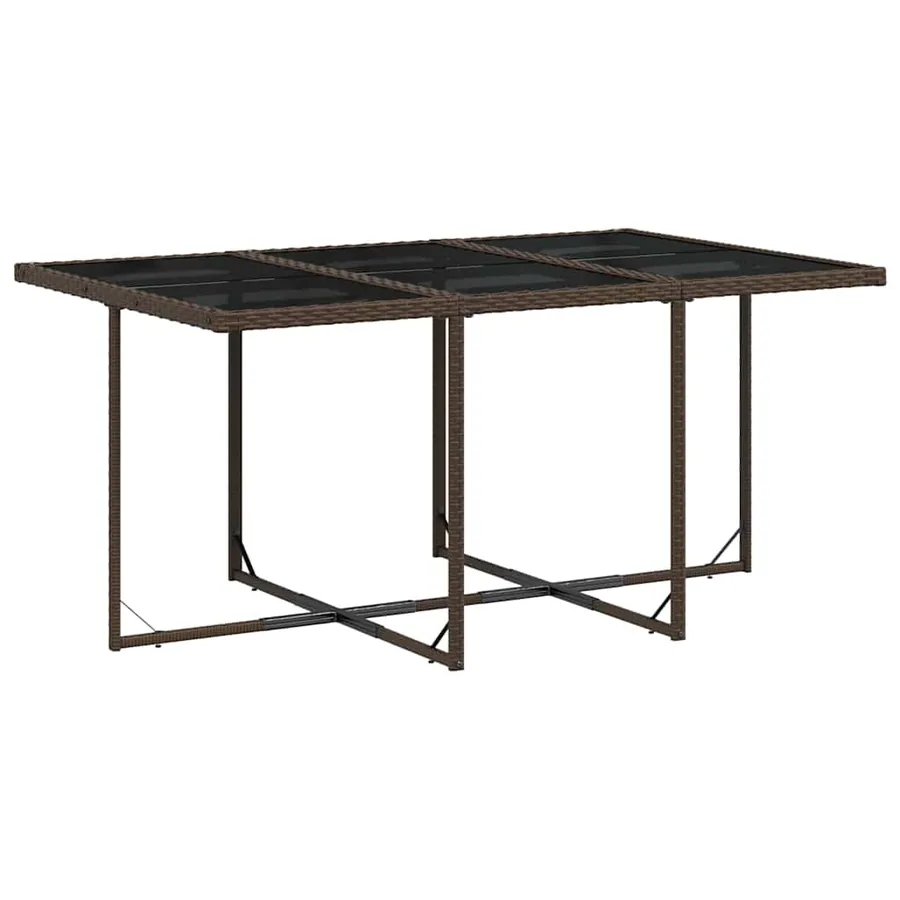 Ensemble à manger de jardin et coussins 11 pcs marron rotin - 4