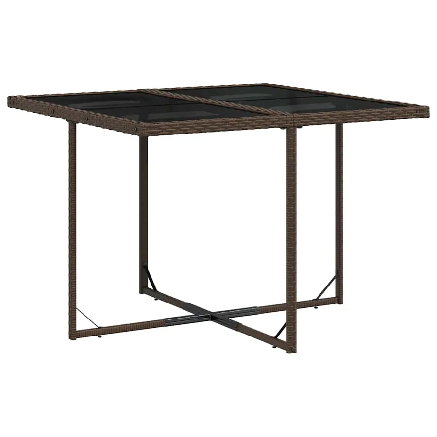 Ensemble à manger de jardin et coussins 9 pcs marron poly rotin - 4
