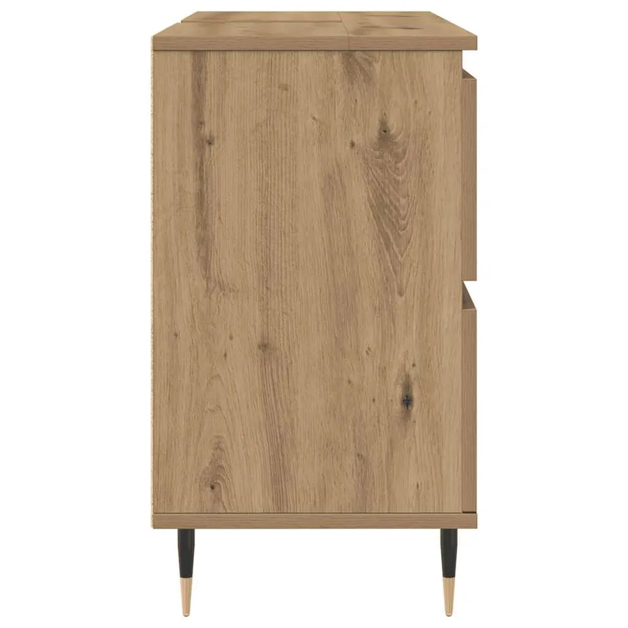 Armoire de salle de bain chêne artisanal bois d'ingénierie - 5