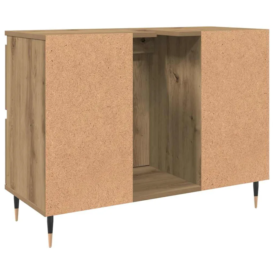 Armoire de salle de bain chêne artisanal bois d'ingénierie - 6