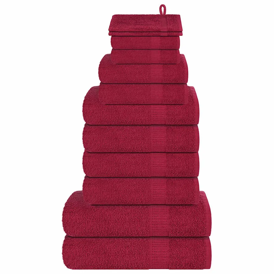 Ensemble de serviettes FROGN 12 pcs bordeaux 360 g/m²