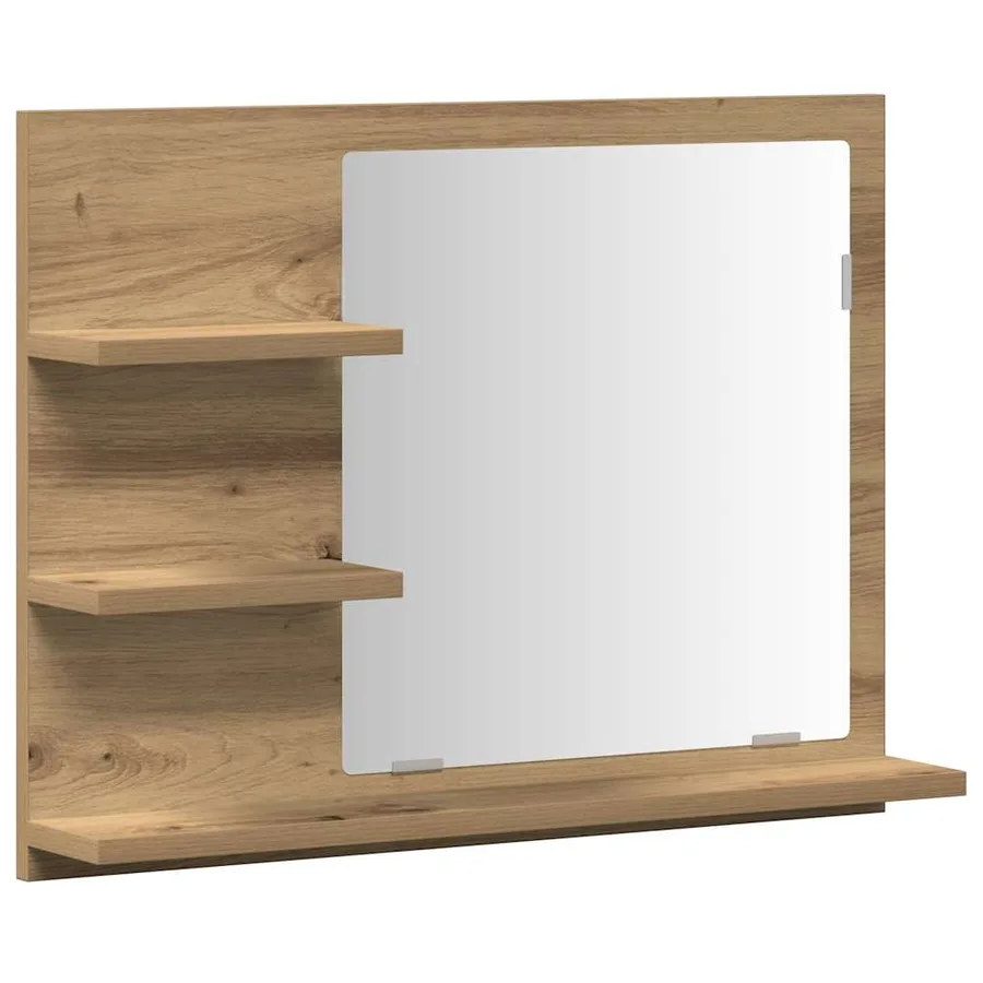 Armoire à miroir salle de bain chêne artisanal 60x10,5x45 cm - 2