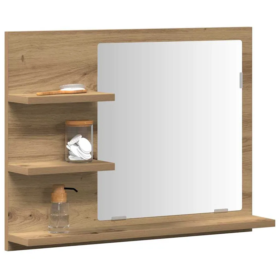 Armoire à miroir salle de bain chêne artisanal 60x10,5x45 cm - 3