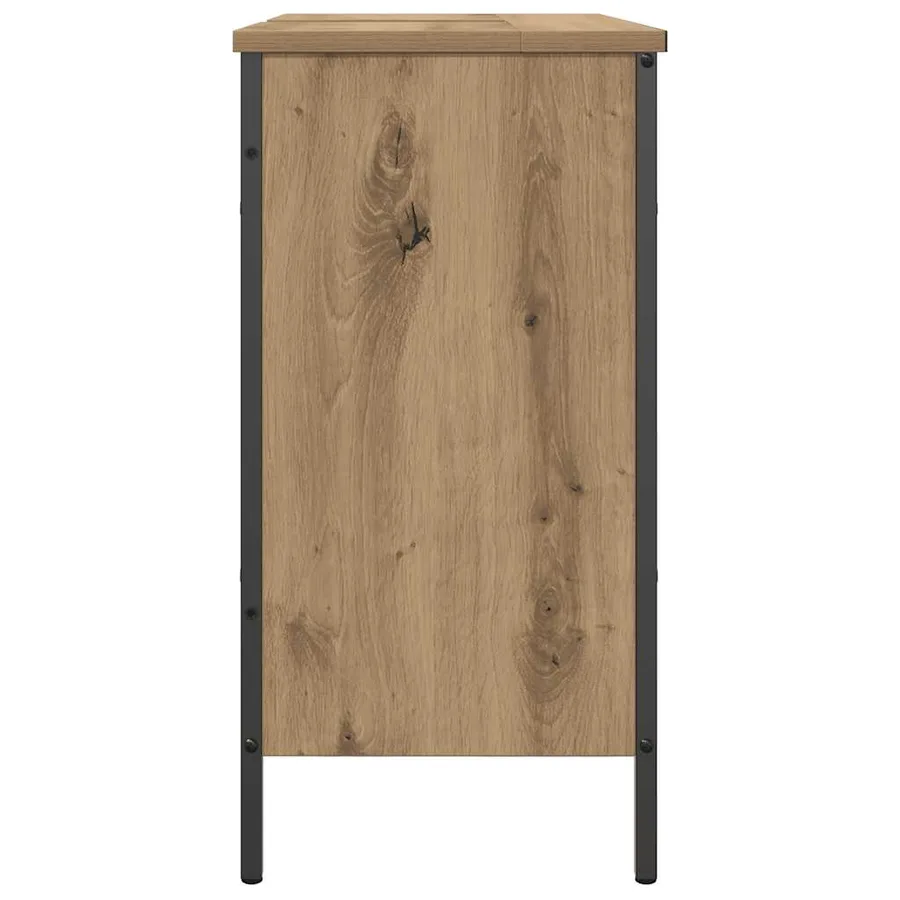 Armoire lavabo chêne artisanal 60x30x60 cm bois d'ingénierie - 6
