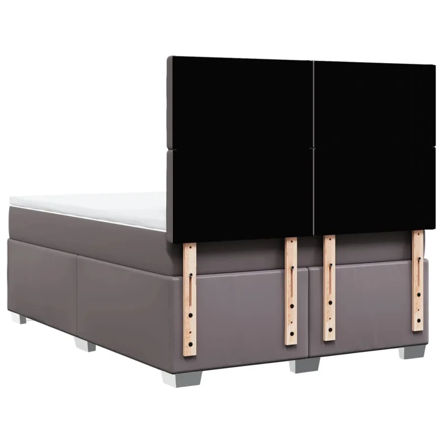 Sommier à lattes de lit avec matelas Gris 140x190 cm Similicuir - 10