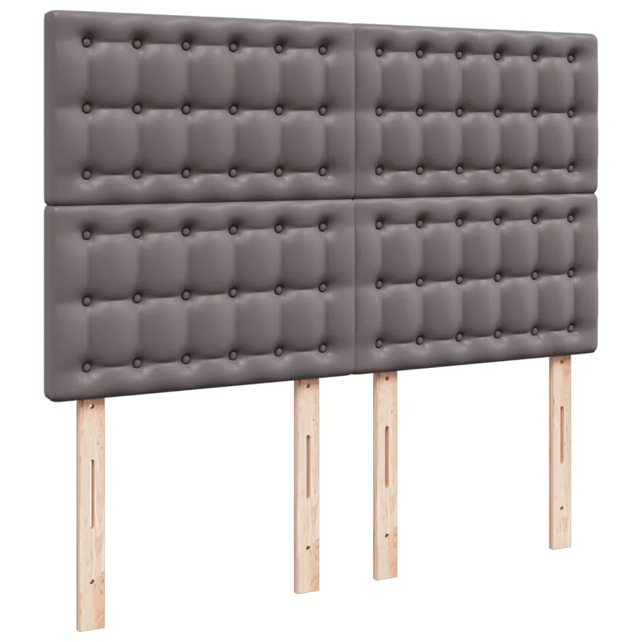 Sommier à lattes de lit avec matelas Gris 140x190 cm Similicuir - 8
