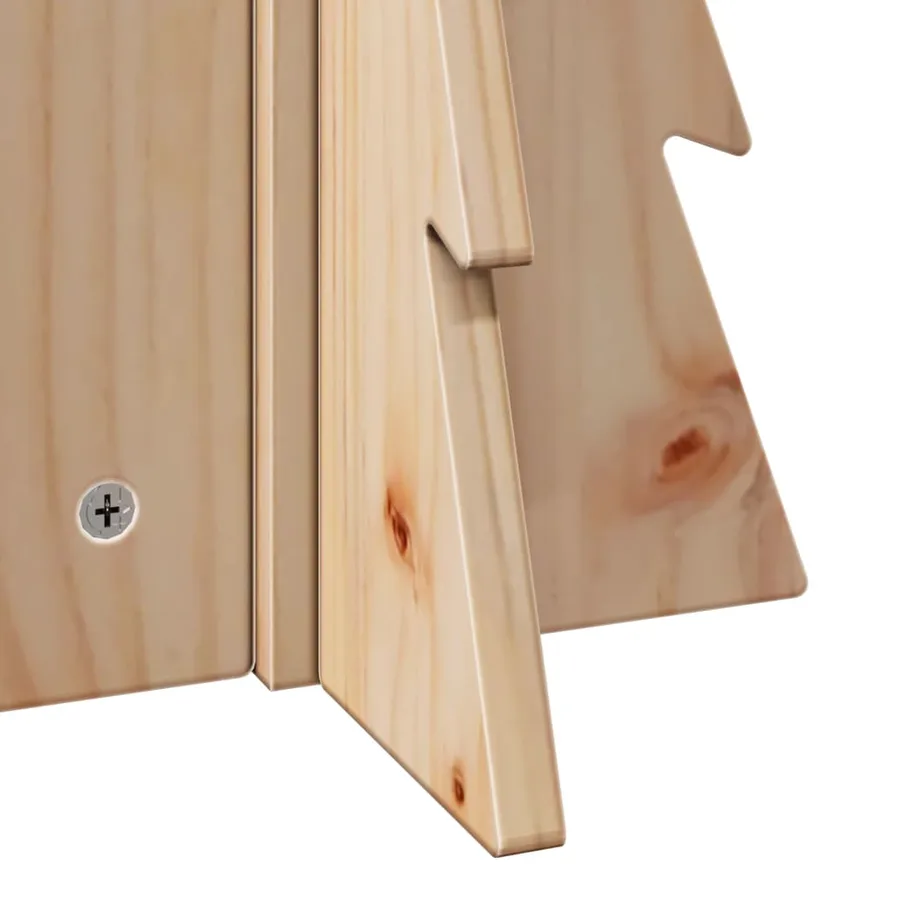 Arbre de Noël en bois pour décoration 49 cm bois massif de pin - 6