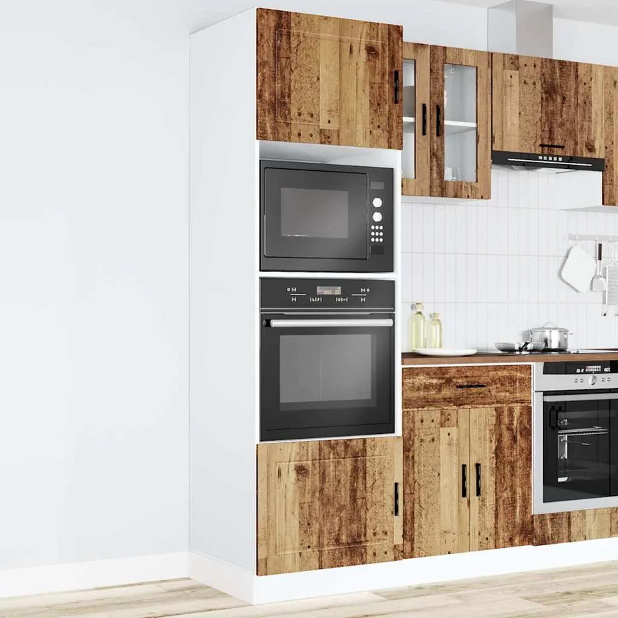Armoires de four 2 pcs Porto vieux bois bois d'ingénierie - 3
