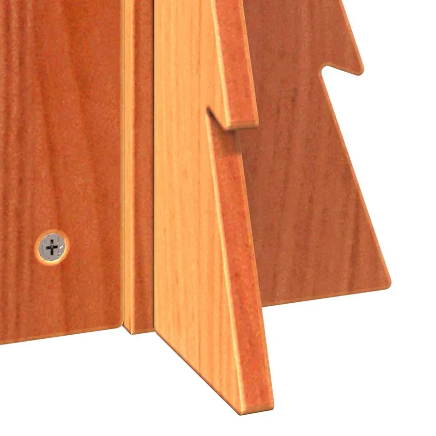 Arbre de Noël en bois pour décoration 49 cm bois de pin massif - 6