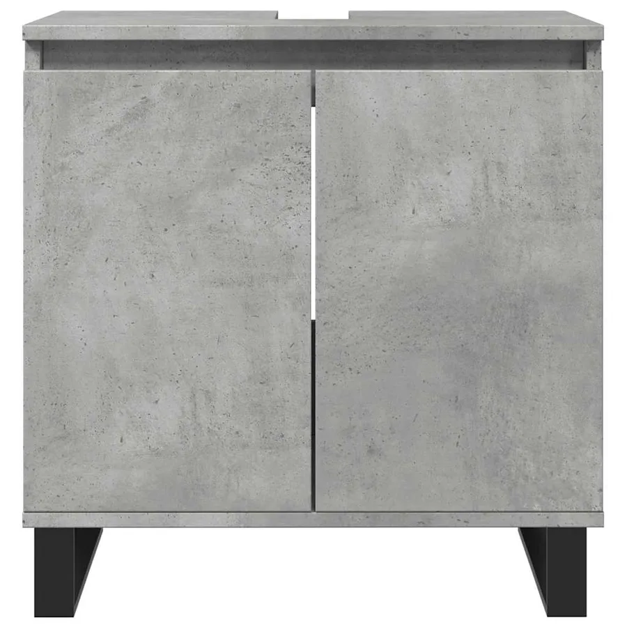 Armoire de bain gris béton 58x33x60 cm bois d'ingénierie - 4