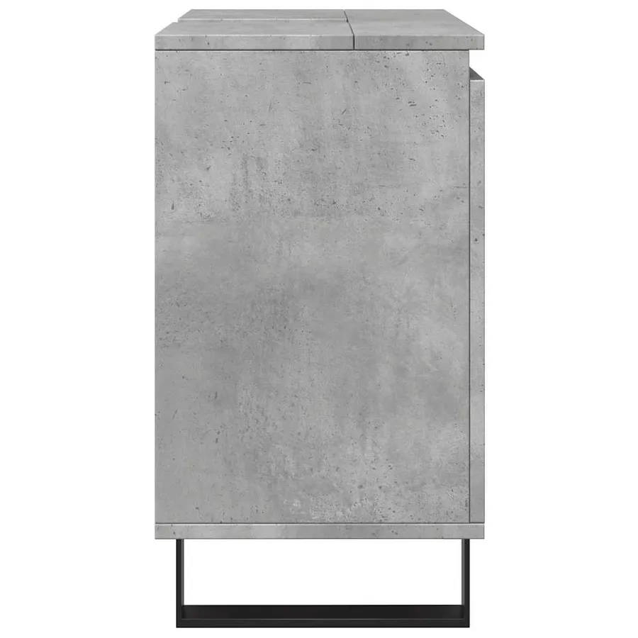 Armoire de bain gris béton 58x33x60 cm bois d'ingénierie - 5