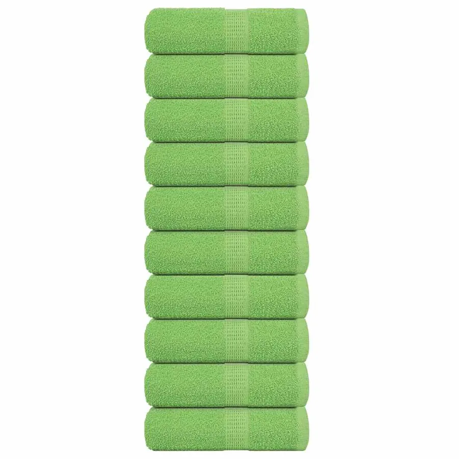 Serviettes de toilette FROGN 10 pièces Vert pomme 30x30 cm 360 g/m²