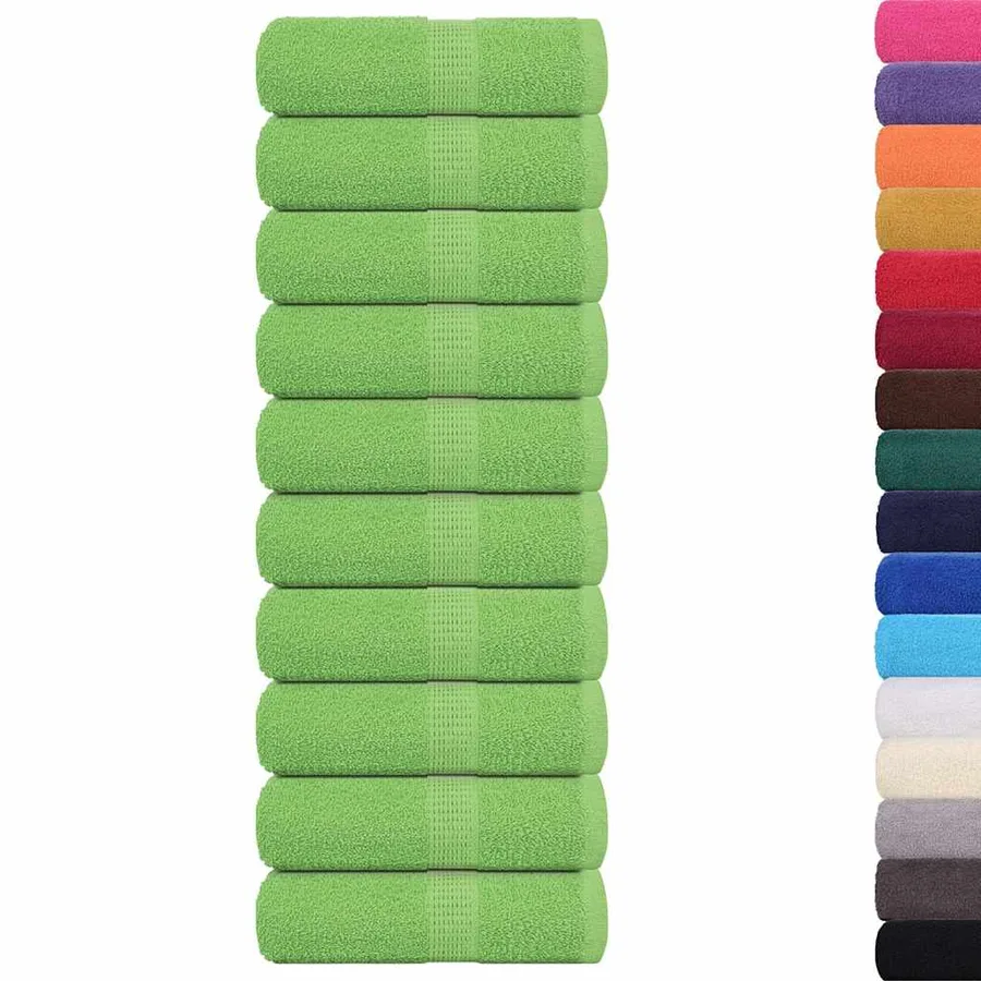Serviettes de toilette FROGN 10 pièces Vert pomme 30x30 cm 360 g/m² - 2