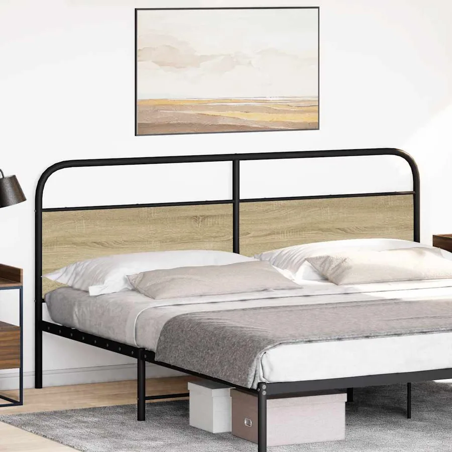 Tête de lit de remplacement chêne sonoma 180 cm acier et bois d'ingénierie - 2