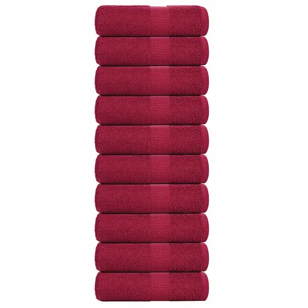 Serviettes de toilette FROGN 10 pièces Bordeaux 30x30 cm 360 g/m²