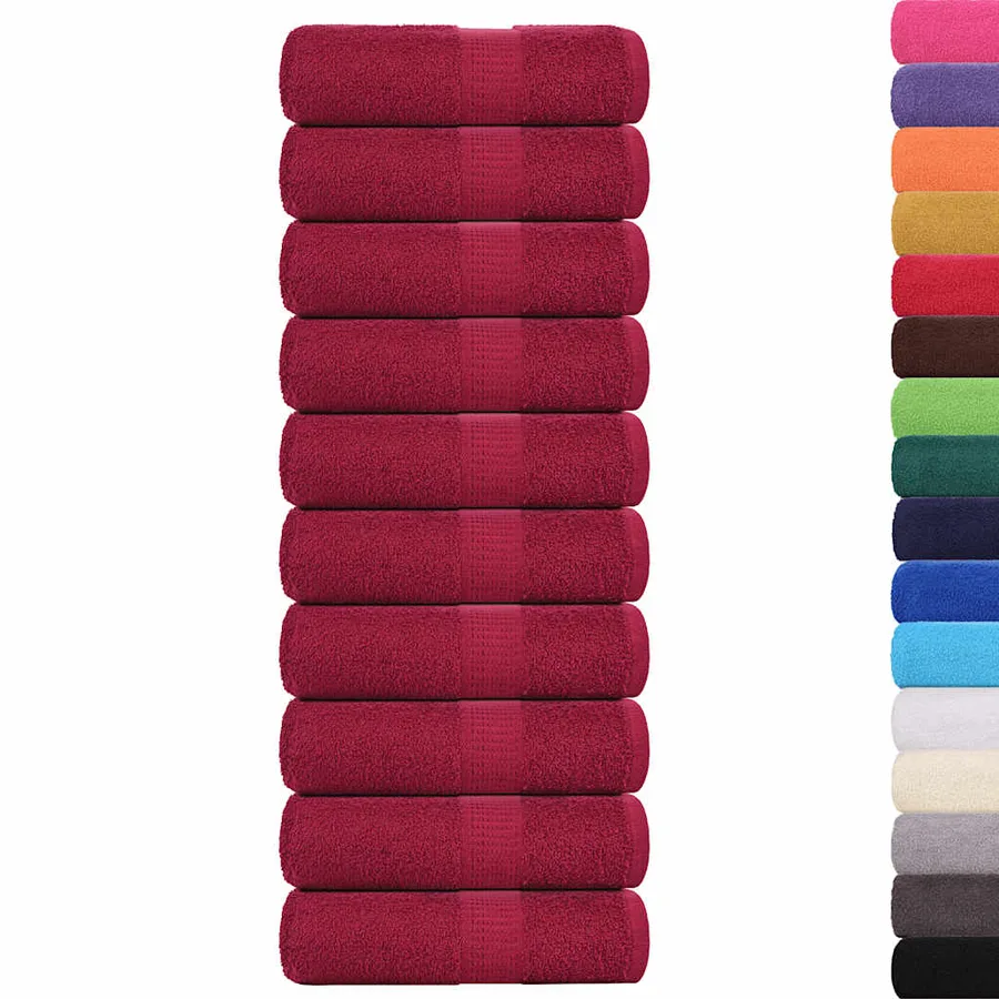Serviettes de toilette FROGN 10 pièces Bordeaux 30x30 cm 360 g/m² - 2