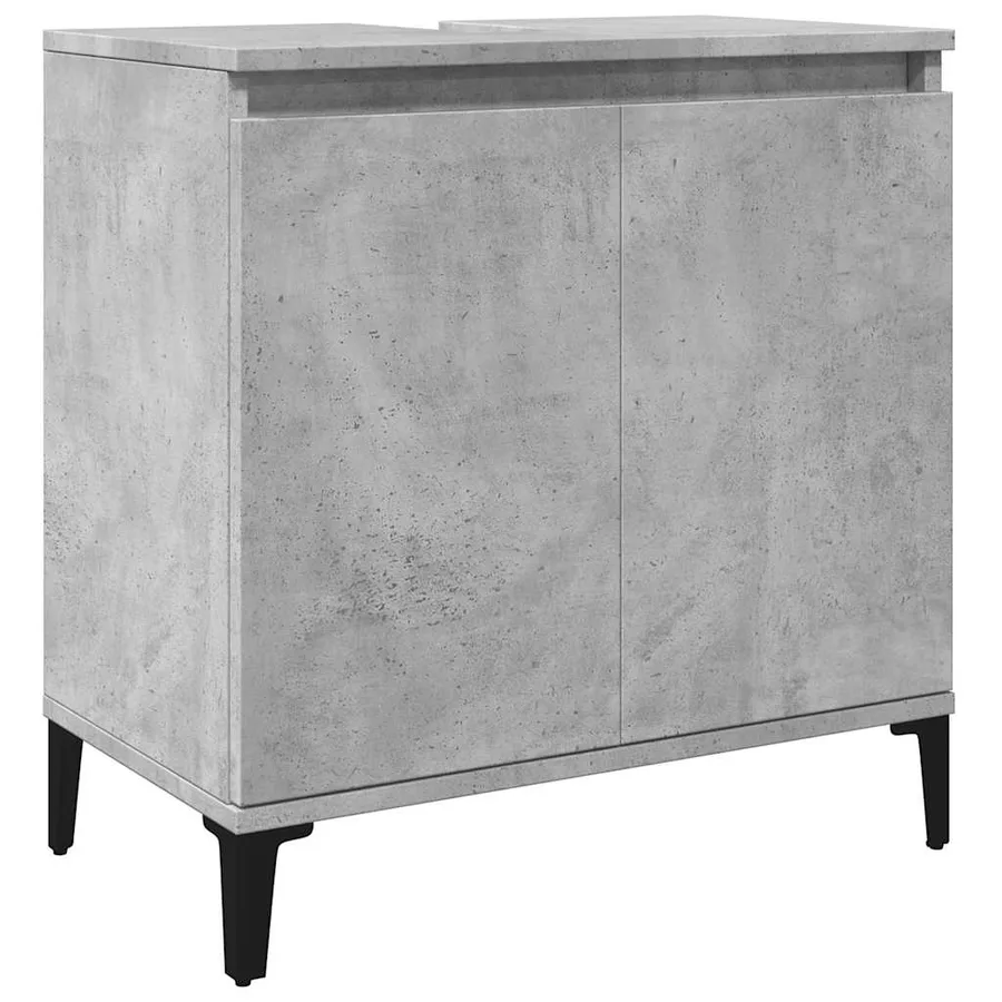 Meuble d'évier gris béton 58x33x60 cm bois d'ingénierie - 2