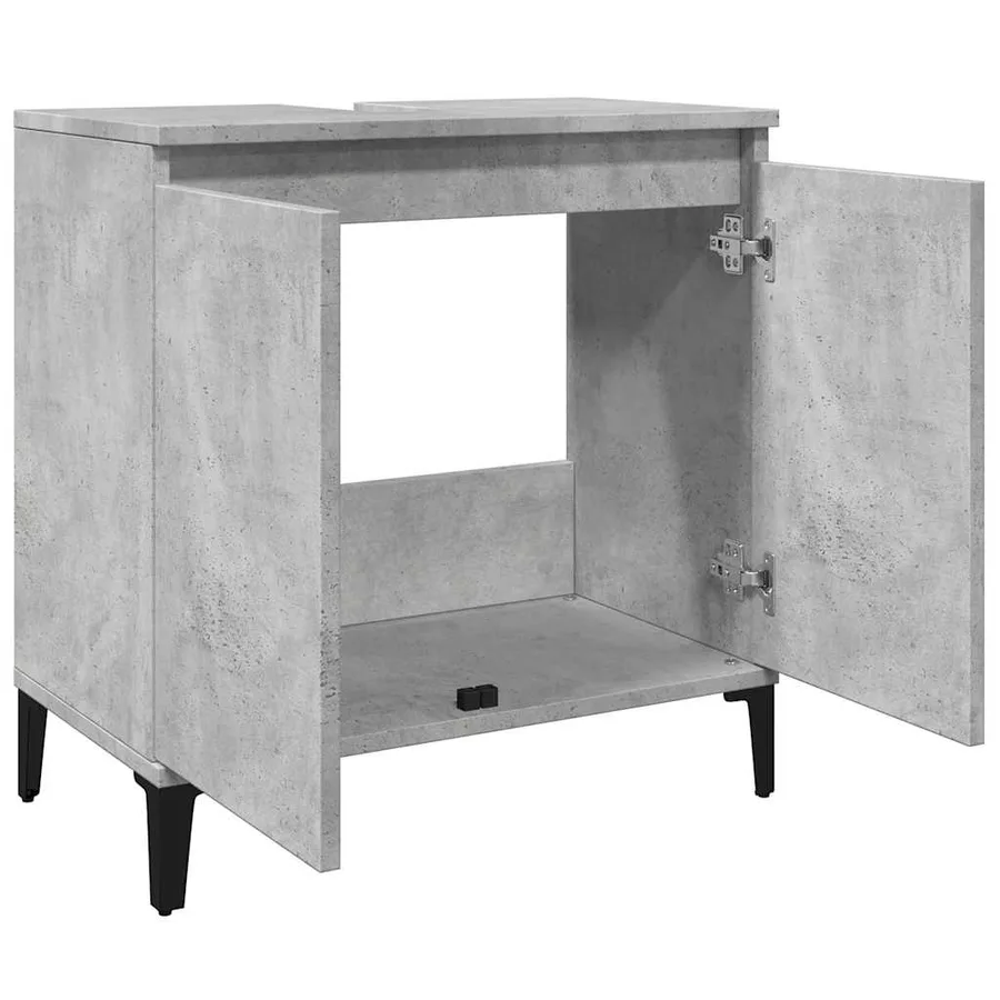 Meuble d'évier gris béton 58x33x60 cm bois d'ingénierie - 5